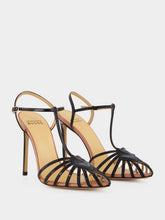 Francesco Russo Black Cage Sandal in Patent Leather