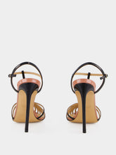 Francesco Russo Black Cage Sandal in Patent Leather