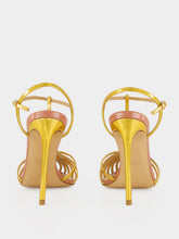 Francesco Russo Gold Cage Sandals in Kid Leather