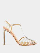 Francesco Russo Silver Cage Sandals in Mirrored Leather