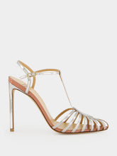 Francesco Russo Silver Cage Sandals in Mirrored Leather