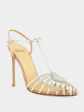 Francesco Russo Silver Cage Sandals in Mirrored Leather