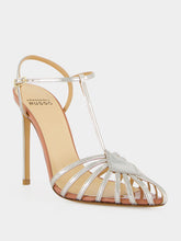 Francesco Russo Silver Cage Sandals in Mirrored Leather
