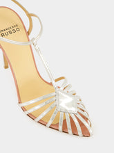 Francesco Russo Silver Cage Sandals in Mirrored Leather