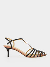 Francesco Russo Black Patent Leather Cage Sandals