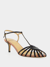 Francesco Russo Black Patent Leather Cage Sandals