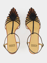 Francesco Russo Black Patent Leather Cage Sandals