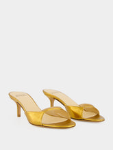 Francesco Russo Old Gold Laminated Nappa Leather Mules