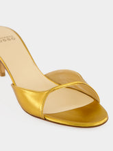 Francesco Russo Old Gold Laminated Nappa Leather Mules