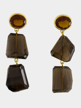 Lizzie Fortunato Smokey Quartz and Garnet Drop Earrings
