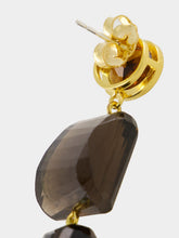 Lizzie Fortunato Smokey Quartz and Garnet Drop Earrings