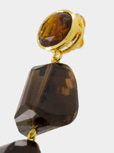 Lizzie Fortunato Smokey Quartz and Garnet Drop Earrings