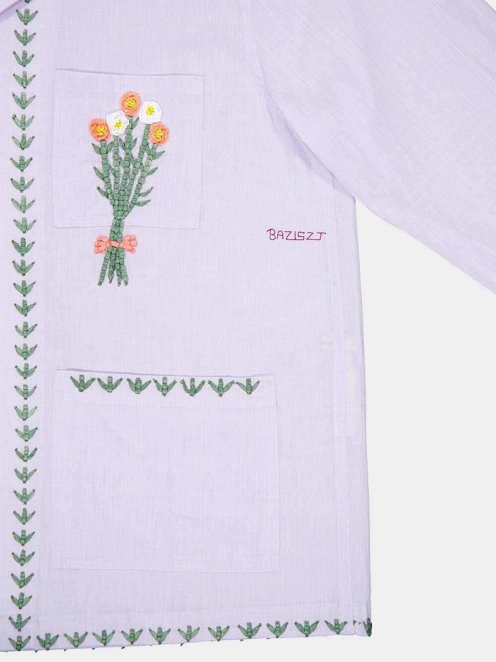 Embroidered Light Purple Shirt