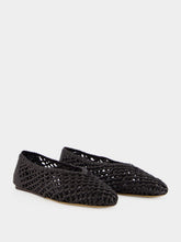 Le Monde Beryl Black Ballerinas Regency Knotted Leather