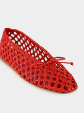 Le Monde Beryl Regency Slipper in Crimson Woven Leather