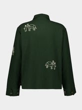Baziszt Deep Green Ride Embroidered Cotton Shirt