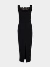 Roland Mouret Black Wool Crepe Cocktail Dress with Lace Insert