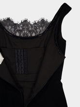 Roland Mouret Black Wool Crepe Cocktail Dress with Lace Insert