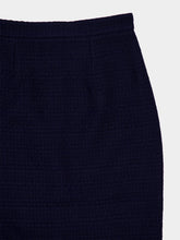 Roland Mouret Navy Bouclé Column Midi Skirt