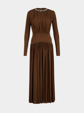 Roland Mouret Dark Olive Embellished Gathered Maxi Dress