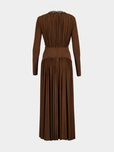 Roland Mouret Dark Olive Embellished Gathered Maxi Dress