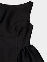 Roland Mouret Black Gathered Taffeta Peplum Top