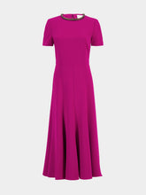 Roland Mouret Dark Pink Cady Diamante Midi Dress