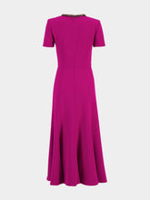 Roland Mouret Dark Pink Cady Diamante Midi Dress