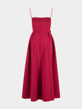 Roland Mouret Dark Red Crepe Belted Maxi Dress