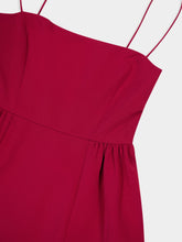 Roland Mouret Dark Red Crepe Belted Maxi Dress