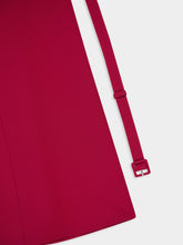 Roland Mouret Dark Red Crepe Belted Maxi Dress