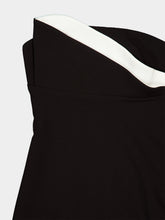 Roland Mouret Black Strapless Monochrome Drape Gown