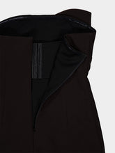 Roland Mouret Black Strapless Monochrome Drape Gown