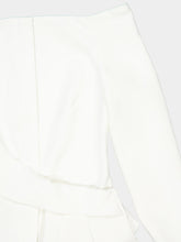 Roland Mouret Cream Off-Shoulder Draped Jacket