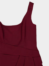 Roland Mouret Burgundy Wide Strap Fitted Drape Top
