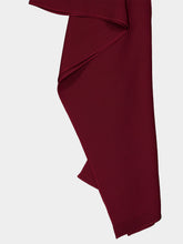 Roland Mouret Burgundy Wide Strap Fitted Drape Top
