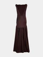 Roland Mouret Brown Twisted Strap Maxi Gown