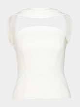 Roland Mouret Cream Scarf Neckline Bustier Top