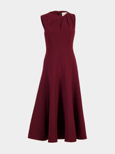 Roland Mouret Burgundy Asymmetrical Twist Midi Dress