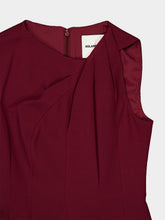 Roland Mouret Burgundy Asymmetrical Twist Midi Dress