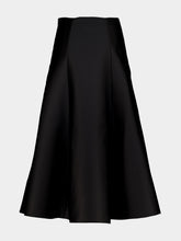 Roland Mouret Black Full Taffeta Midi Skirt