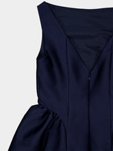 Roland Mouret Navy Sleeveless Peplum Column Midi Dress