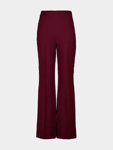Roland Mouret Burgundy Wide Fit Wool Silk Trousers