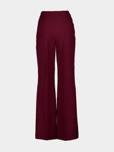 Roland Mouret Burgundy Wide Fit Wool Silk Trousers