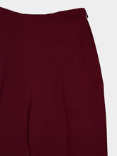 Roland Mouret Burgundy Wide Fit Wool Silk Trousers