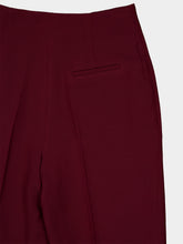 Roland Mouret Burgundy Wide Fit Wool Silk Trousers