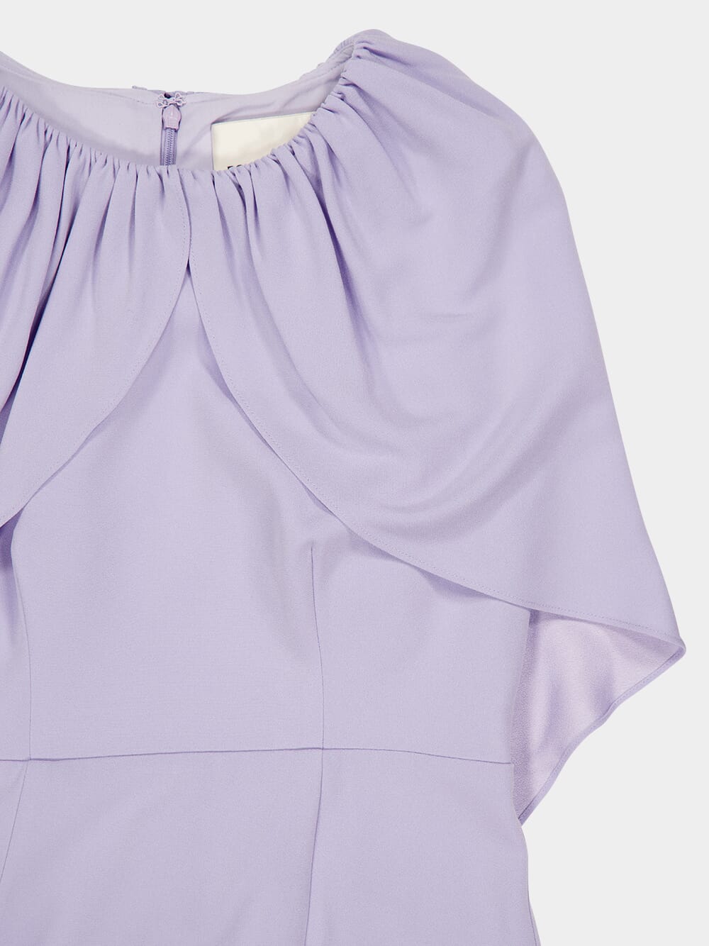 Lavender Satin Crepe Cape Midi Dress