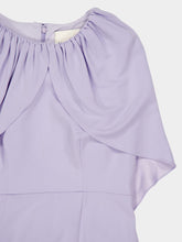 Roland Mouret Lavender Satin Crepe Cape Midi Dress