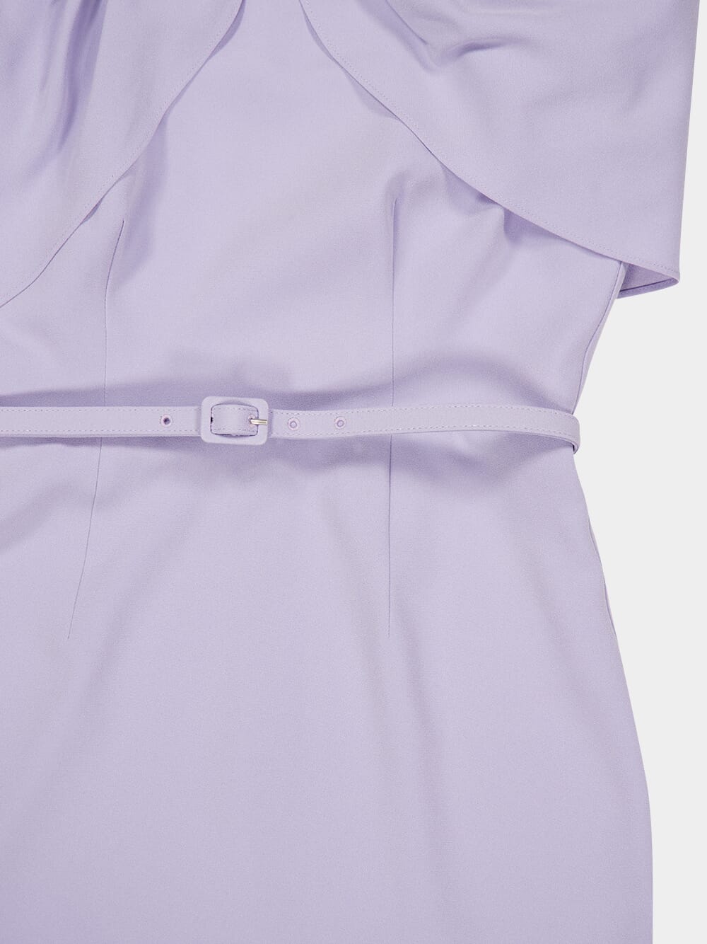 Lavender Satin Crepe Cape Midi Dress