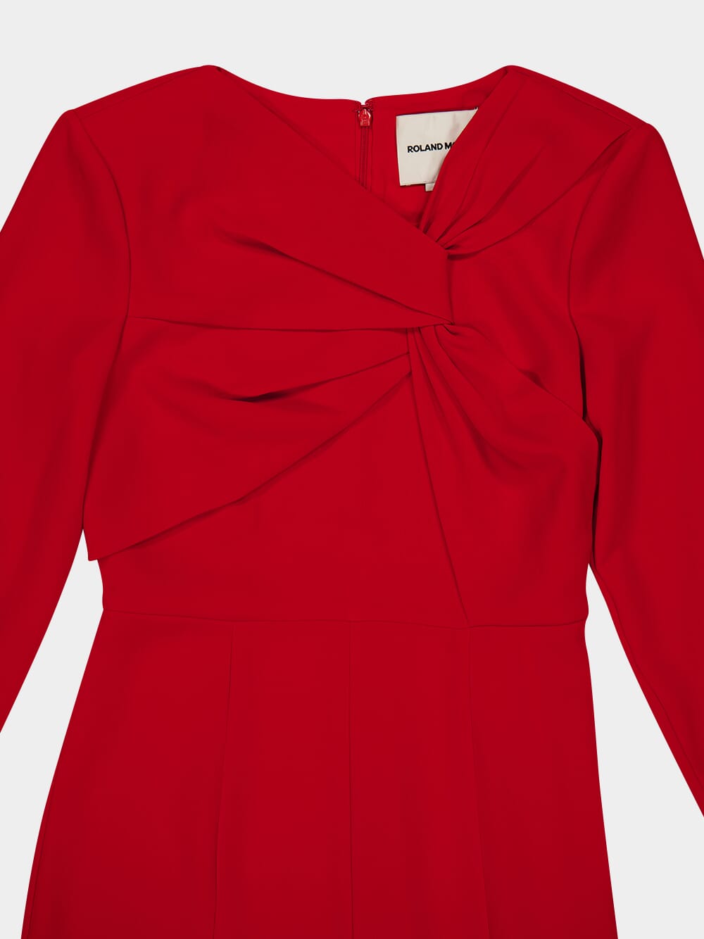 Red Long Sleeve Light Cady Midi Dress